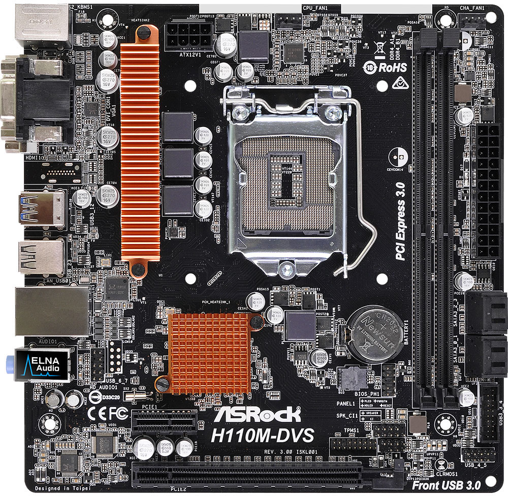 Asrock H110M-DVS R3.0 Intel 1151 Micro ATX DDR4-SDRAM Motherboard 
