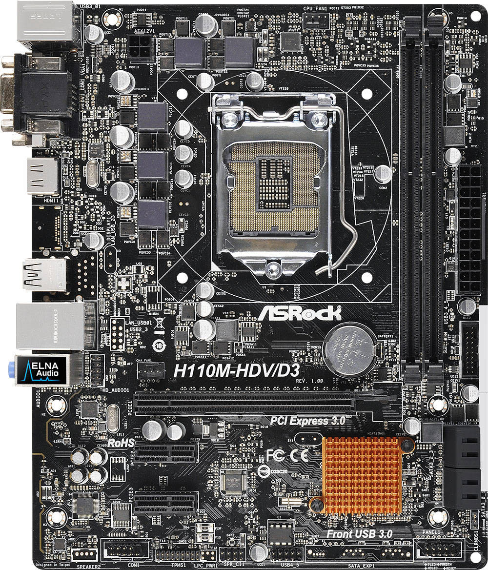 Asrock H110M-HDV/D3 - Motherboard Specifications On MotherboardDB