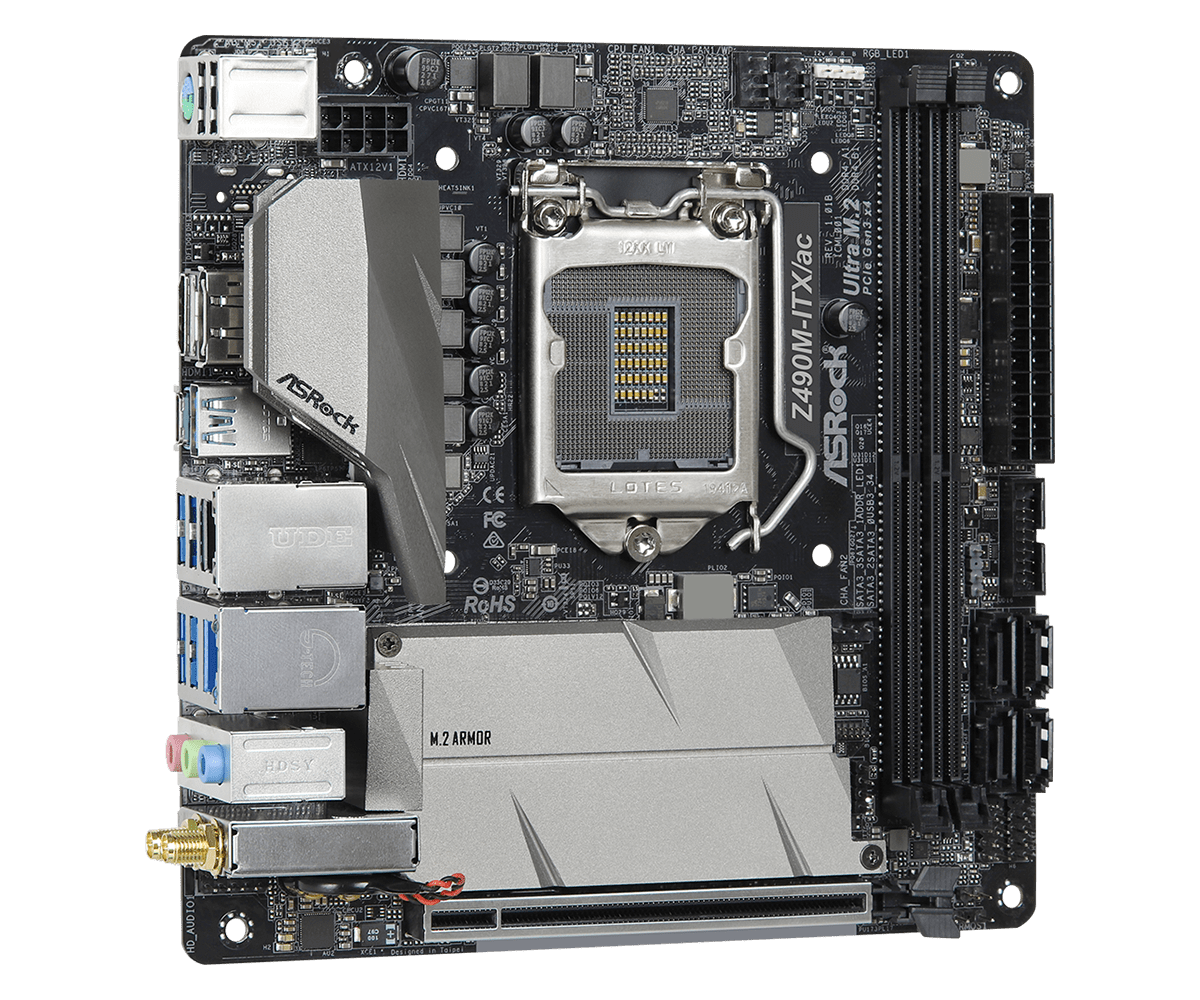 ASRock マザーボード Z490M-ITX/ac Intel 10世代 CPU (LGA1200) 対応