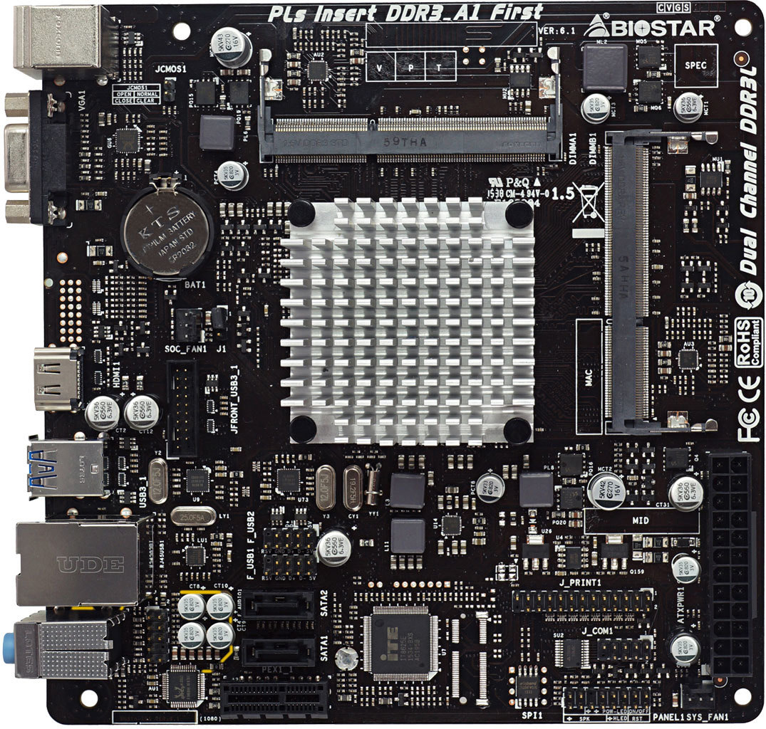 Biostar J3160NH - Motherboard Specifications On MotherboardDB