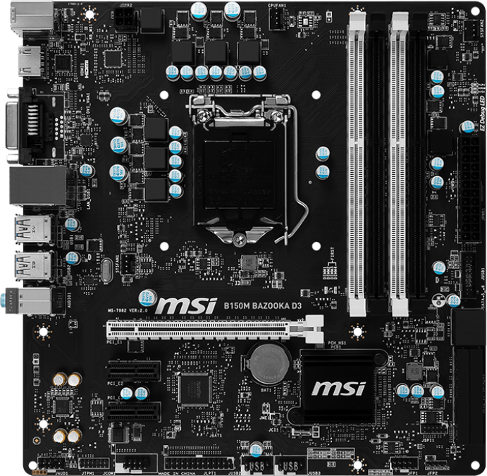 Msi B150m Bazooka D3 Motherboard Specifications On Motherboarddb