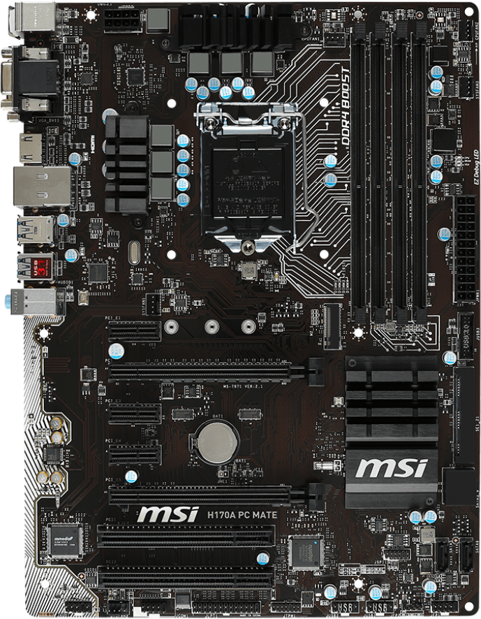 Msi H170a Pc Mate Motherboard Specifications On Motherboarddb